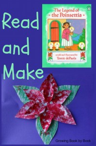 The Legend of the Poinsettia- read and make a pointillism gift tag from growingbookbybook.com