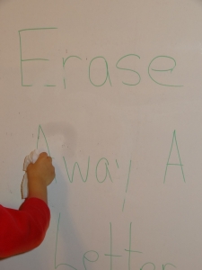 Erase Away a Letter to develop letter recognition from Growing Book by Book
