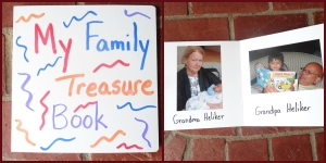 Directions for creating your own family treasure board book.