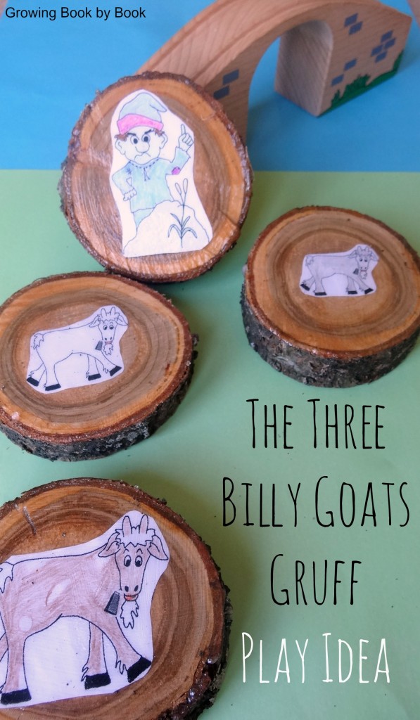 Playing pieces for The Three Billy Goats Gruff story from https://growingbookbybook.com