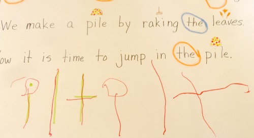 using chart paper to help kids write "big" from growingbookbybook.com