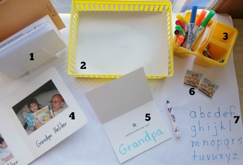 Setting up a mail making station for post office play is great for #playfulpreschoolplay from growingbookbybook.com