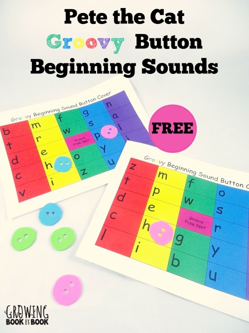 Pete the Cat Activities:  Beginning Sound Button Cover