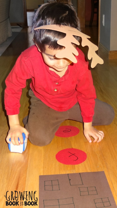 playing reindeer roll alphabet activity