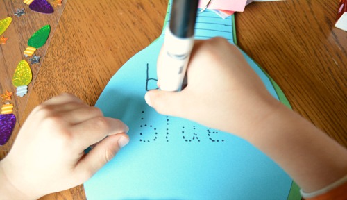 tracing letters when writing and making books