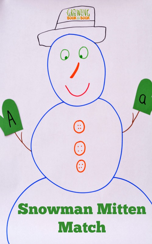 An alphabet activity with a snowman theme for this week's #playfulpreschool ideas for snowmen!