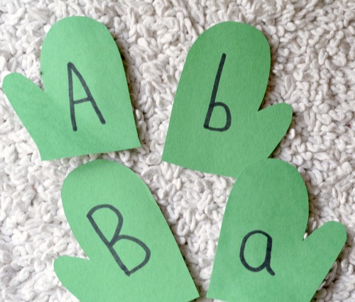 mittens for alphabet matching