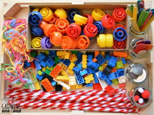 A variety of small parts for letter building game