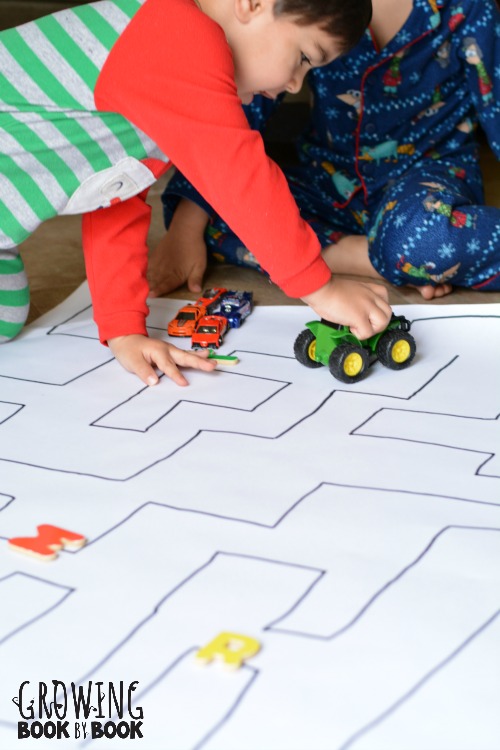 Play this fun alphabet activity by driving through the letter maze.