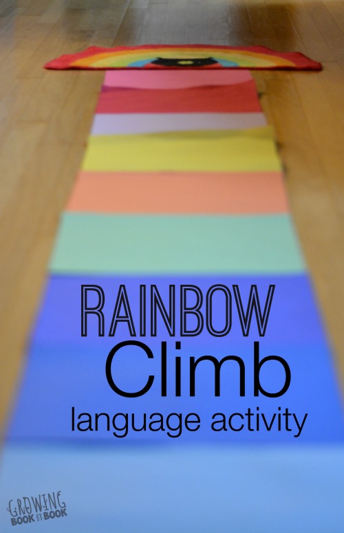 Rainbow climb is a fun language activity to help preschoolers build vocabulary.
