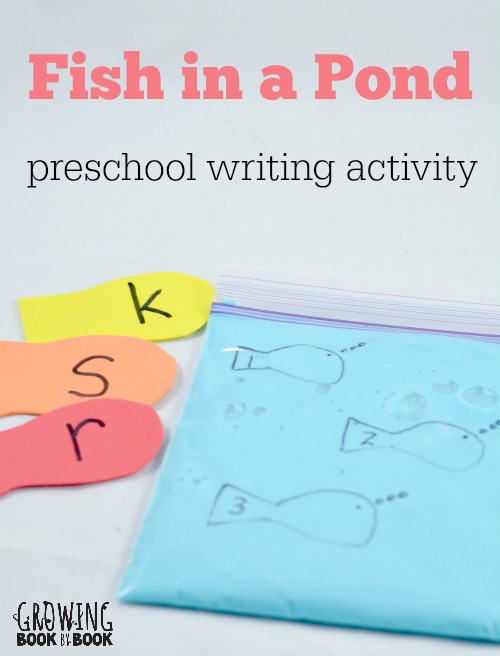 Preschool Writing Activities: Fish in an Oobleck pond is a fun and playful preschool idea!