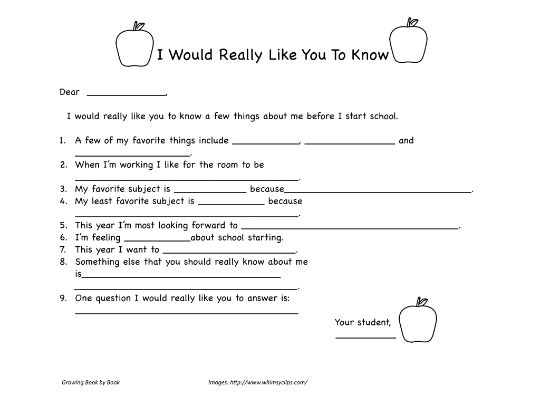 A back to school letter for kids to write to their teacher