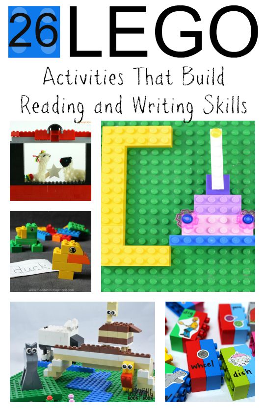 26 hands-on Lego activities that build reading and writing skills!