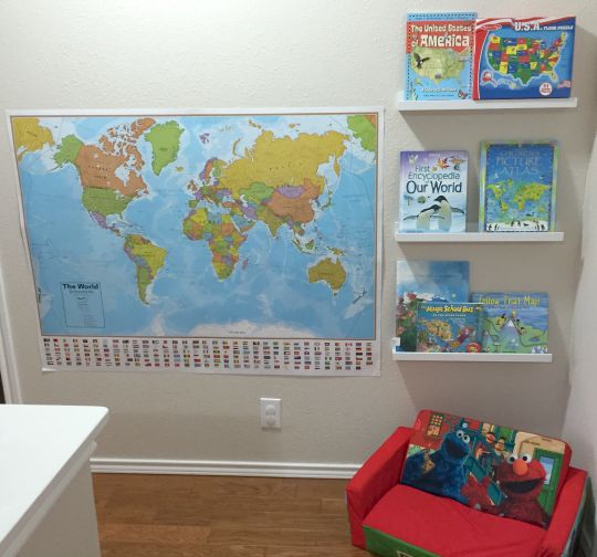A geography reading nook for kids
