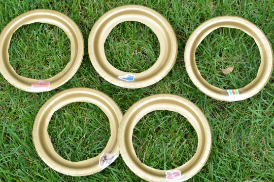 Making the rings for the rhyming activity