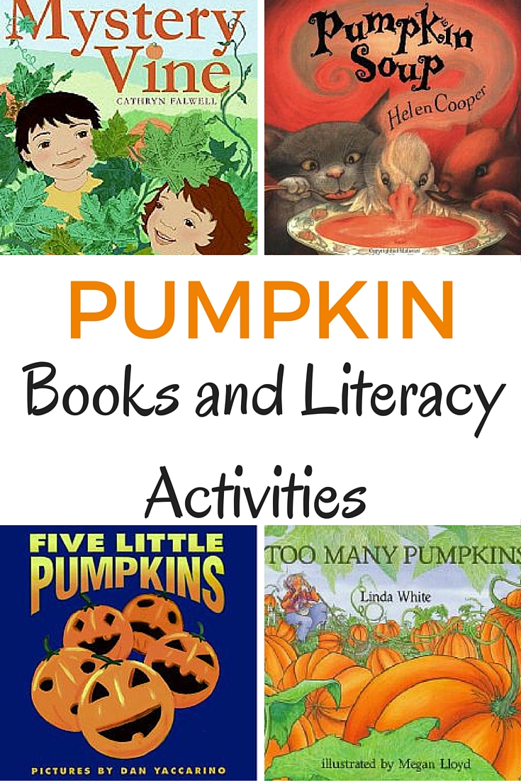 Pumpkin books and literacy activities for the fall season.