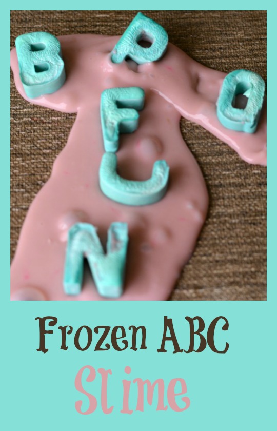 Did you know you can freeze slime? Create a double sensory experience with frozen alphabet slime. A super fun alphabet activity!