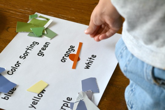 color sorting with a free printable