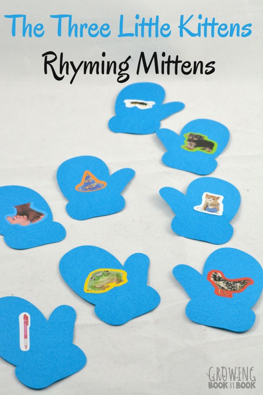 The Three Little Kittens is a fun rhyme to use to help kids build their phonological awareness. Make super easy mittens and play this rhyming game.