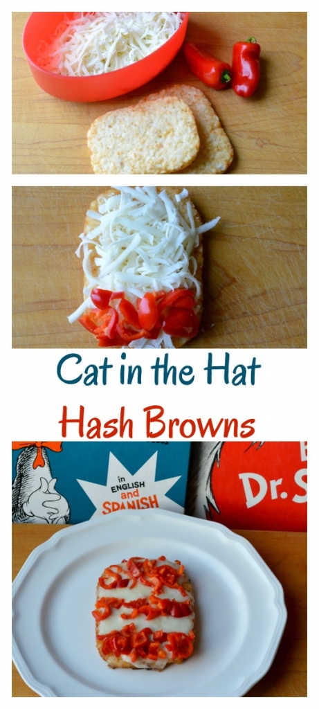 Create The Cat in the Hat Hash Browns to compliment your green eggs and ham recipe. Then do some themed Dr. Seuss literacy ideas for National Read Across America Day on March 2nd.