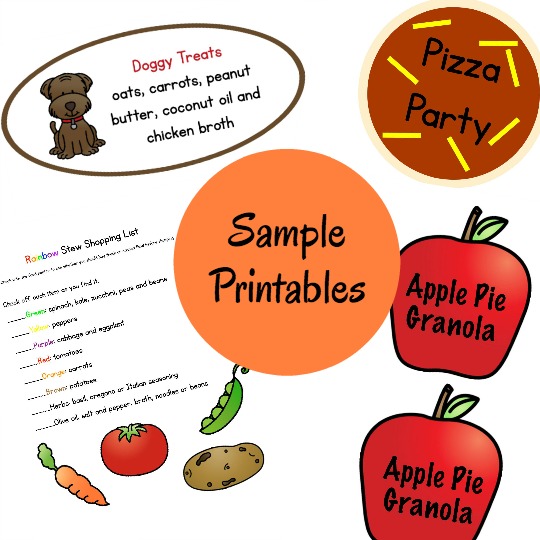 printables included in Read, Create & Share