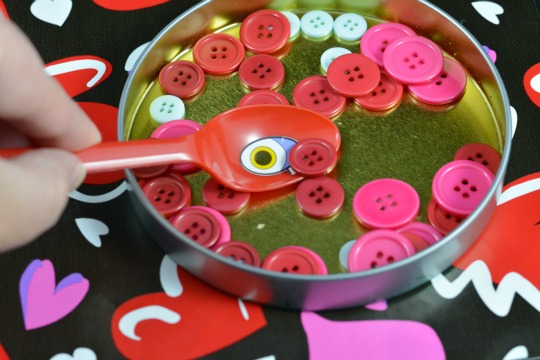 buttons ready the Valentine alphabet activity
