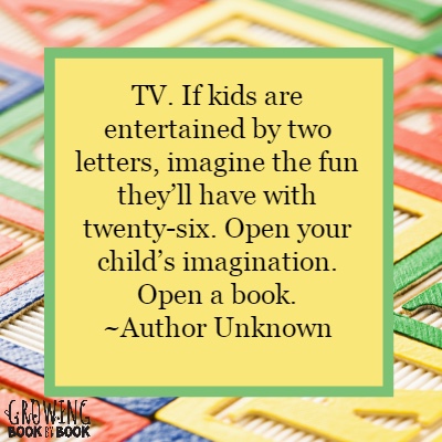 Entertain your kids with books instead of tv.