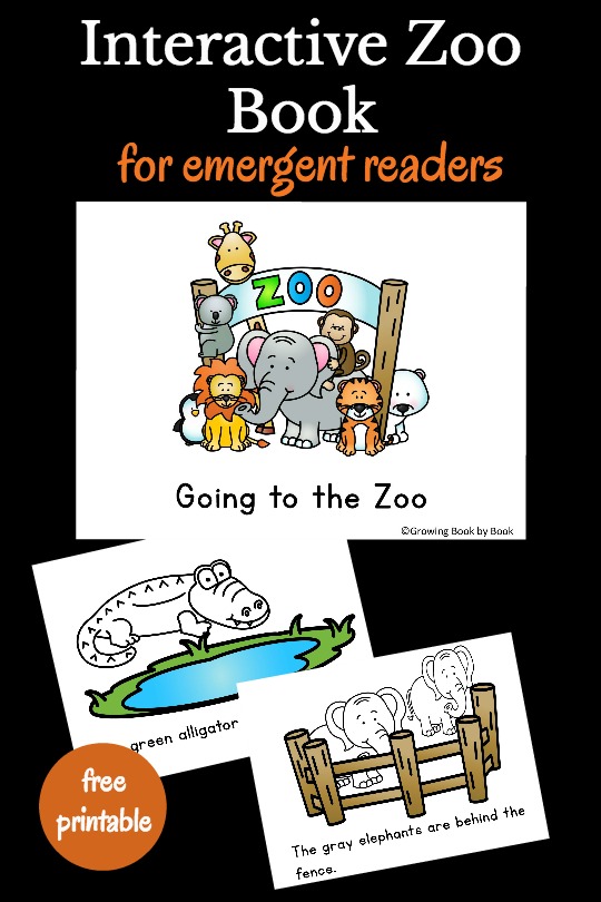 All about the zoo printable book is perfect for emergent readers. It's an interactive book that has kids coloring or counting on each page as well as reading. Best of all it's a free printable book!