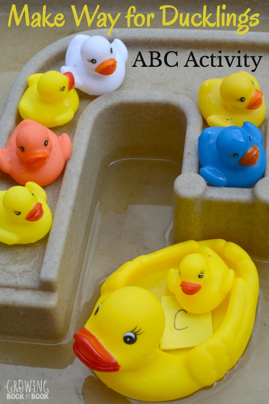 The beloved classic, Make Way for Ducklings, is celebrating 75 years in print. We have a water play ABC activity to help kids match lowercase and uppercase letters. Kids will also work on letter sounds. A great preschool activity for sensory water play table.