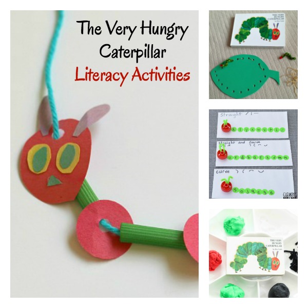 These The Very Hungry Caterpillar activities will build literacy skills. Ideas for alphabet practice, fine motor, learning your name, sight words and more!