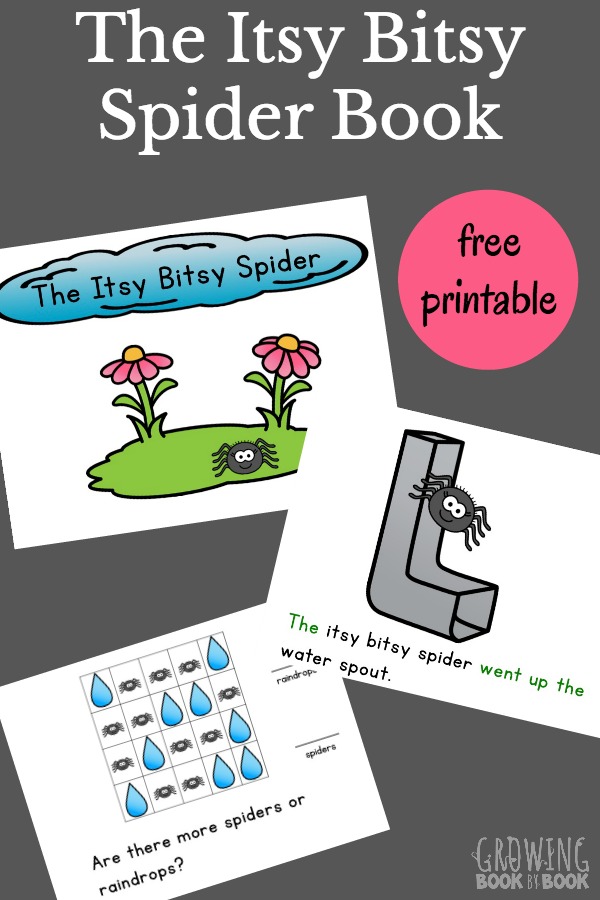 This Itsy Bitsy Spider Printable interactive book is great for toddlers, preschoolers, and new readers. A spider puppet is included for acting out the story and using as a reading pointer.