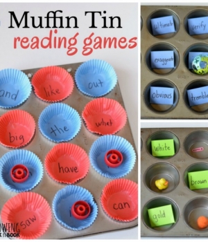 4 clever reading games that use a muffin tin! Perfect for learning at home or school.