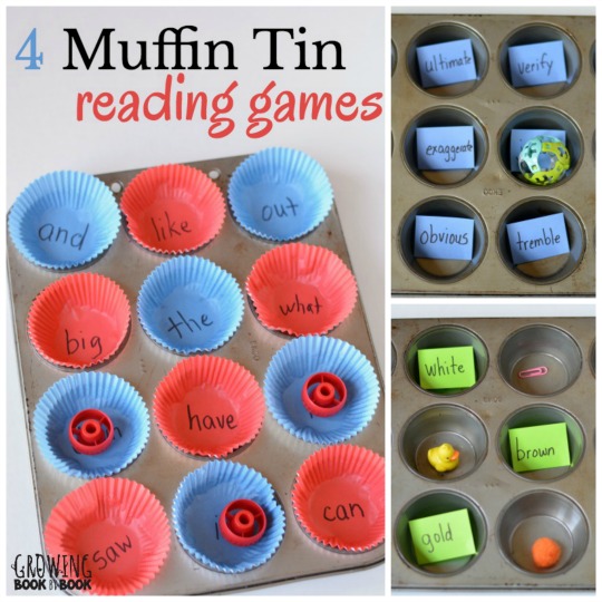4 clever reading games that use a muffin tin! Perfect for learning at home or school.