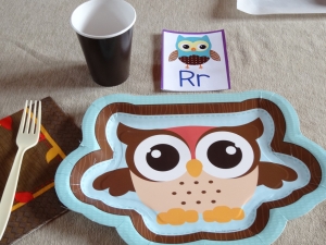 Owl plates and placecards
