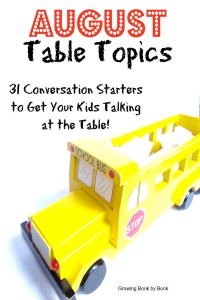 Conversation starters to get your kids talking at the dinner table from Growing Book by Book.