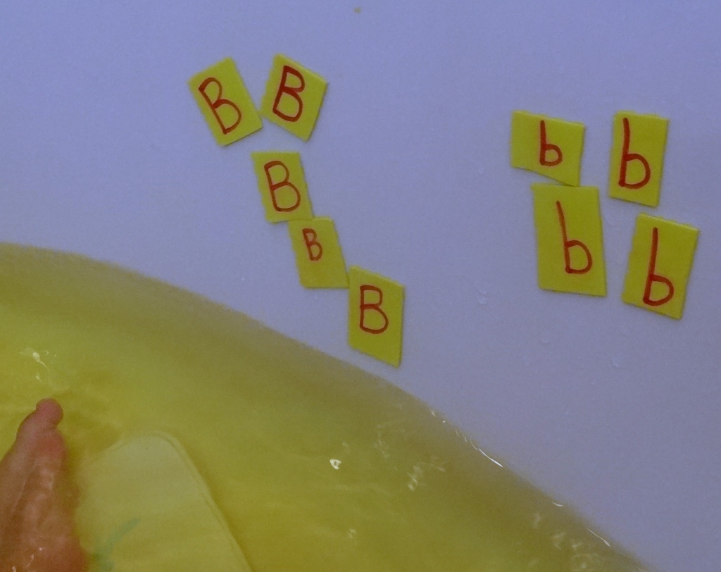 Sorting letters in the bathtub