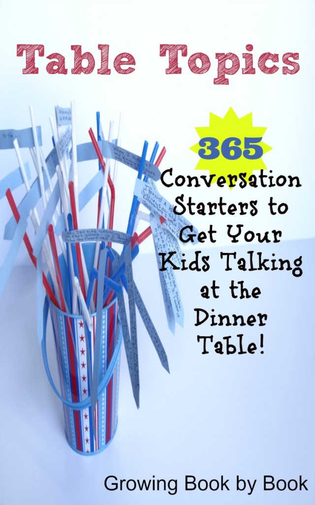 365 Conversation Starter to get your kids talking at the dinner table from growingbookbybook.com