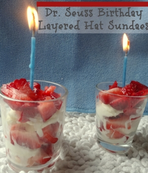 Layered sundae hats to celebrate Dr Seuss' birthday from growingbookbybook.com