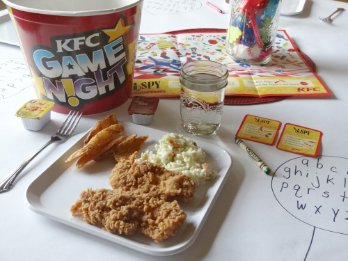 KFC I SPY game and dinner