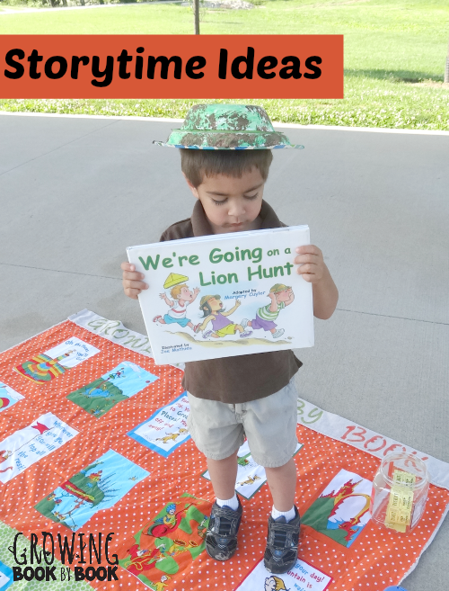 Storytime ideas for We're Going a Lion Hunt from growingbookbybook.com