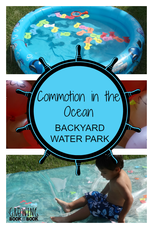 DIY Backyard Water Park to compliment the book, Commotion in the Ocean