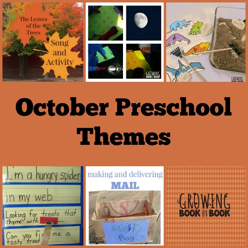 Preschool themes for October that are playful and fun from growingbookbybook.com