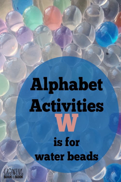 Alphabet activities: ABC games with water beads from growingbookbybook.com