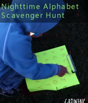 An fun nighttime scavenger hunt for kids from growingbookbyook.com