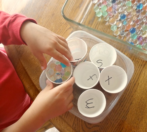 alphabet activities: fill a letter cup