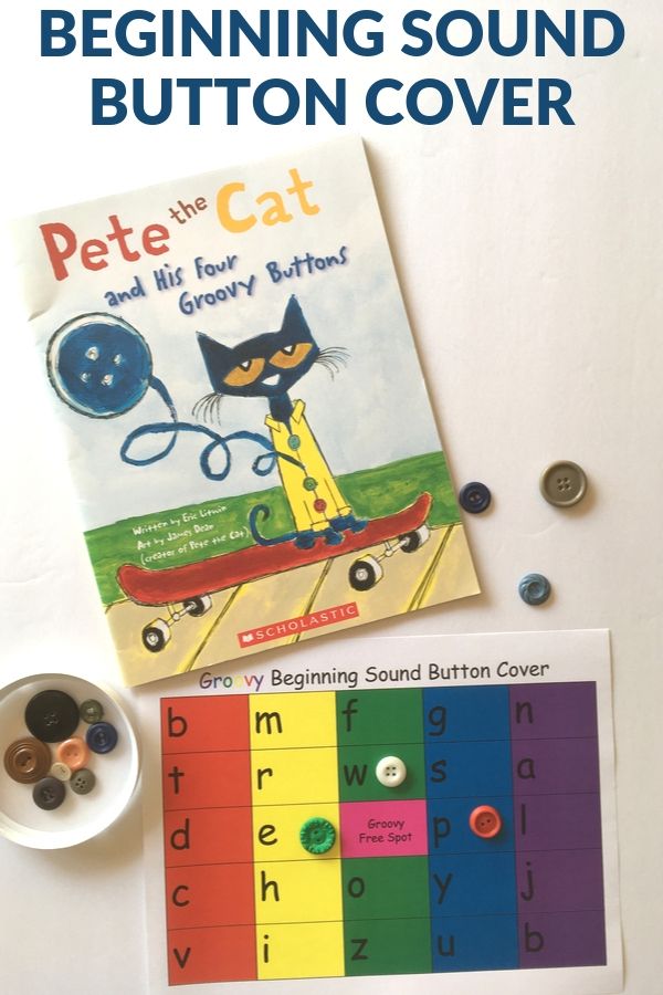 Pete the Cat and His Four Groovy Buttons and button alphabet cover up
