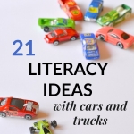 Playful literacy ideas that use cars and trucks as a theme. Fun ideas for working on learning the alphabet, environmental print, sight words, and more.