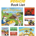 a big list of construction vehicle themed books for kids from growingbookbybook.com