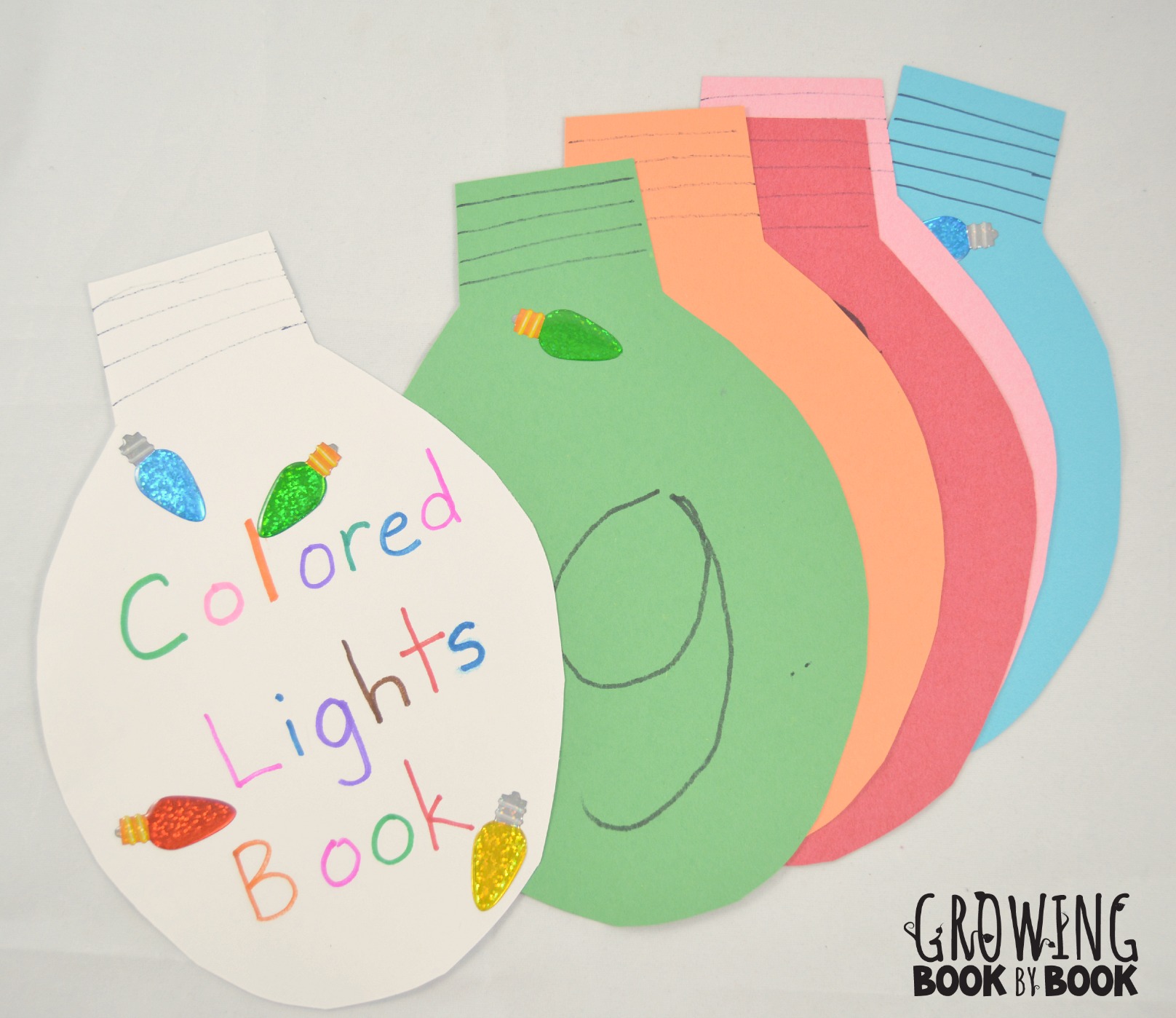 making books with preschoolers: colored lights book