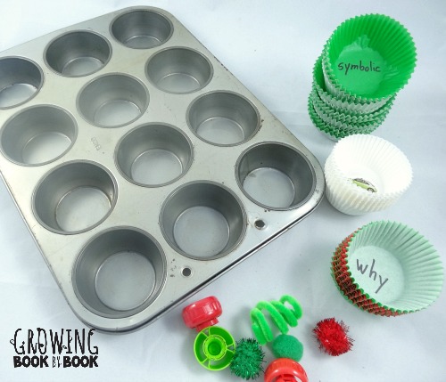 reading game supplies for muffin tin reading games